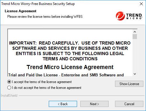 Installing the Security Server License Agreement Read the license agreement.
