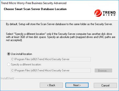 Installing the Security Server \Security Server. Click Browse if you want to install Worry-Free Business Security in another folder.