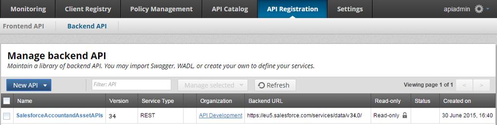 For example: For more details on importing APIs, see Register REST APIs in API Manager on page 52. Manage Salesforce.