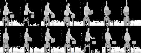 gesture 2-3 times yielding a total of 336 sample sequences. Sample frames for two gesture categories are shown in Fig.4a.