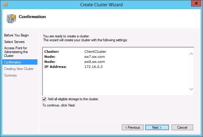 5. Verify cluster settings before creating 6.