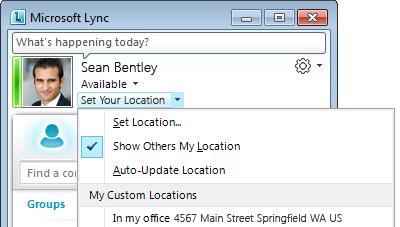 Let other people know what s happening today In the Lync main window, click the note box above your name, and then type a note, such as Working from home or Working on a deadline, please IM instead