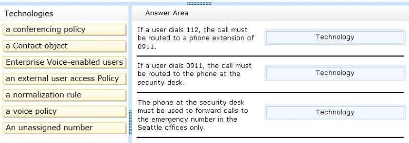 The solution must meet the following requirements: If a user dials 112, the call must be routed to a phone extension of 0911.