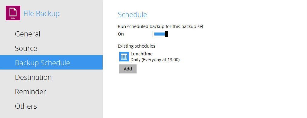 Configure Backup Schedule for Automated Backup 1. Click the Backup Sets icon on the Backup App main interface. 2. All backup sets will be listed.