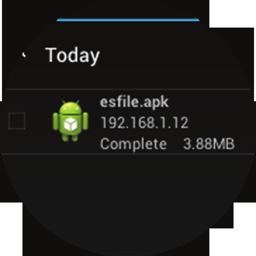 apk file name to open the ES File Explorer. pps.apk 192.168.