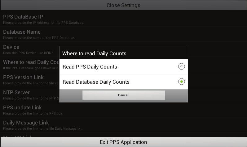 Set the Daily Count Display Options You have two choices for how the box gives the employee daily counts: Read PPS Daily Counts This choice means that the device will only give employee productivity