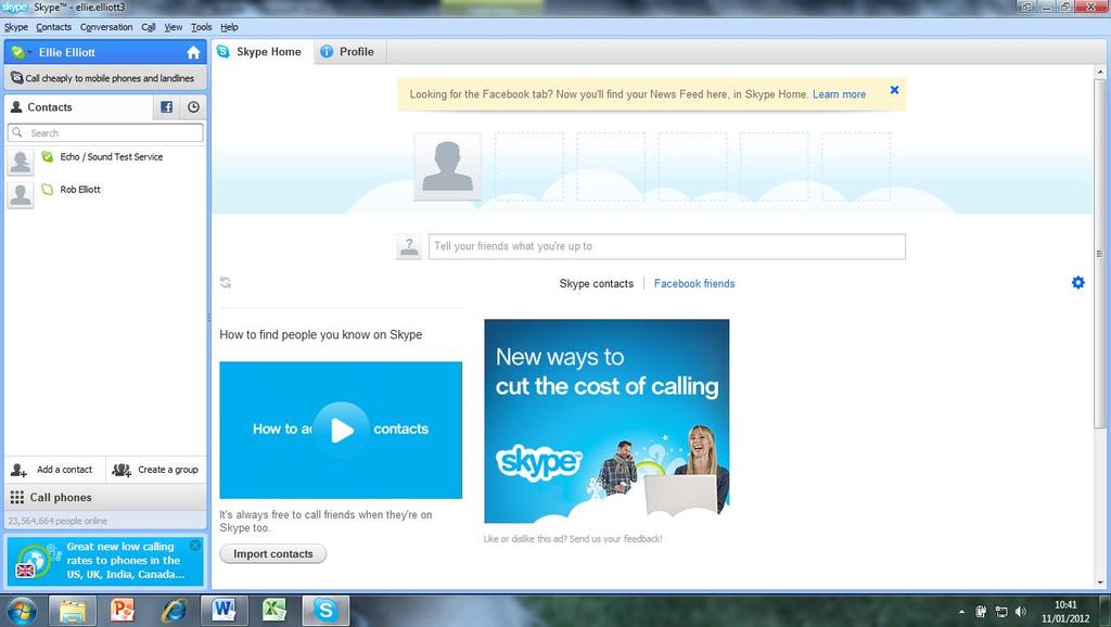 You are now ready to start using Skype