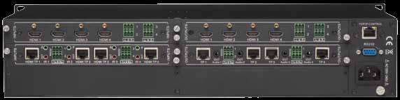In addition to front panel control, the FLX-88 can be controlled via IR, RS232, or TCP/IP connections.