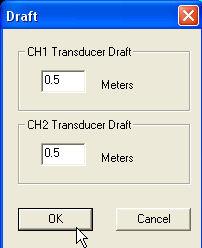 Configure Draft Allows the user to compensate all sounding data for transducer location and ship's draft. User entered value.