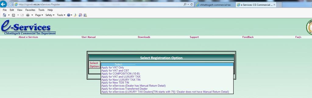 1.2 Create new user ID and password III. New User Registration Go to New User Registration. Select Apply for new TIN.