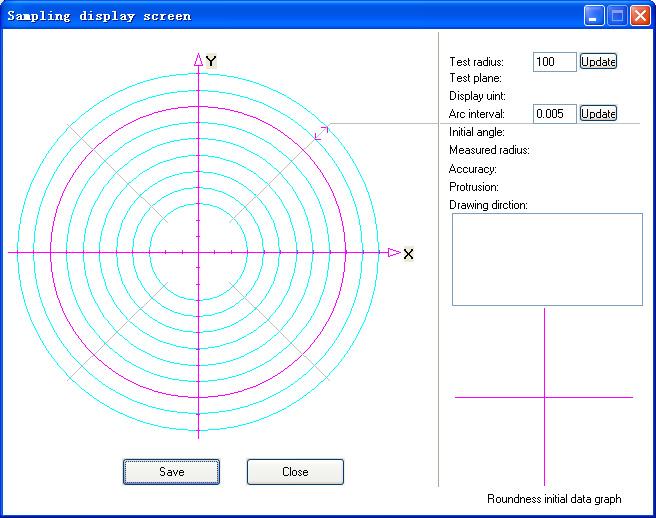 Detailed Description (1) To display the roundness screen by selecting the saved sampling data, press [DDB display] and select the saved data. (2) Press [Erro comp.