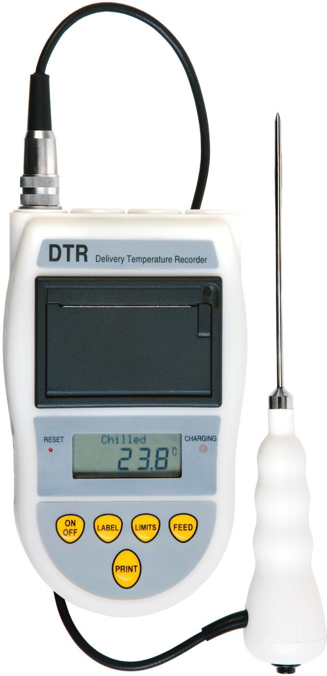 DTR OVERVIEW probe socket cover handle LCD 'reset' button USB