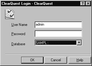 Getting started To start using ClearQuest: 1 Select Rational ClearQuest from the Start menu. 2 You can use the ClearQuest built-in user name (admin) to get started. You do not need to type a password.