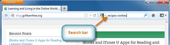 Using the Search Bar Many browsers have a built-in search bar, located to the right of the address bar.