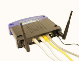 A router with Ethernet cables attached A home network can be wired (using Ethernet cables) or wireless(using Wi-Fi).