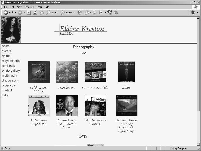 discography page.