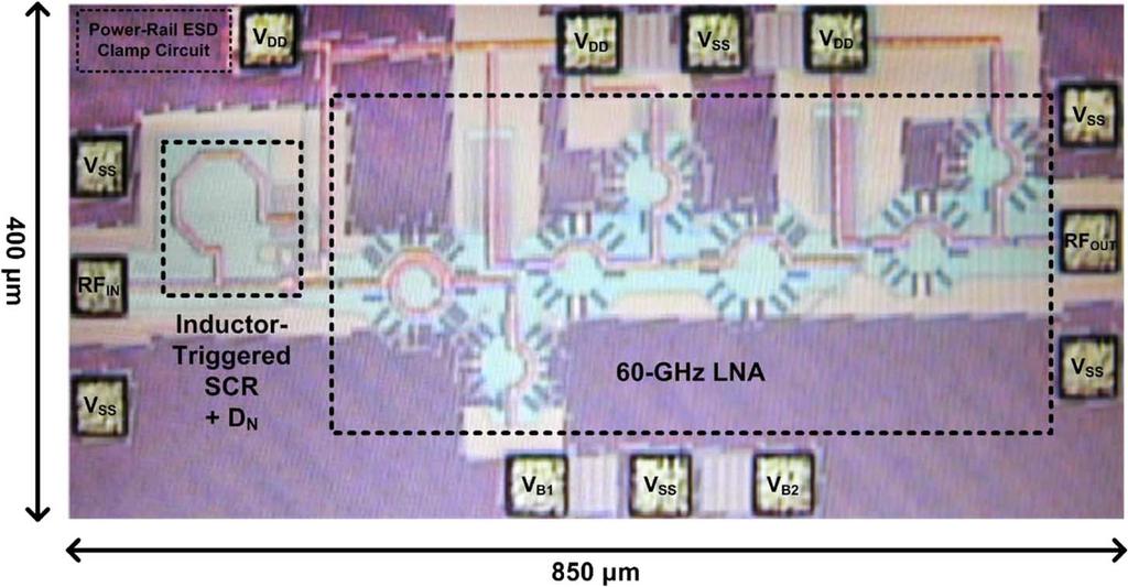 720 IEEE TRANSACTIONS ON MICROWAVE THEORY AND TECHNIQUES, VOL. 60, NO. 3, MARCH 2012 Fig. 11. Chip micrograph of 60-GHz LNA with ESD protection circuit D. Fig. 12.
