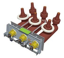 Construction Features The equipment is a three-phase device, each phase with a corresponding vacuum interrupter and epoxy resin housing.