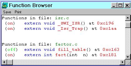 ZAP Source-Level Debugger Product Description PC/Windows Host Disassembly Window The Disassembly window reads from the target s memory to provide an accurate disassembly of the actual programmed code.