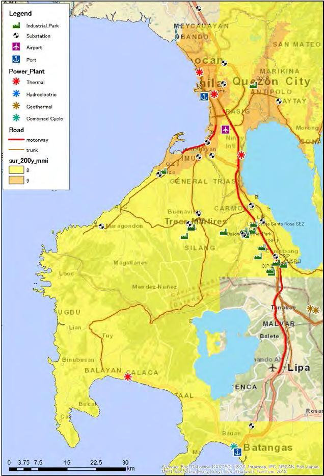 Natural Disaster Risk Assessment and Area Business Continuity Plan Formulation for Industrial Agglomerated Areas in the ASEAN Region This map is intended to be used for disaster scenario creation.