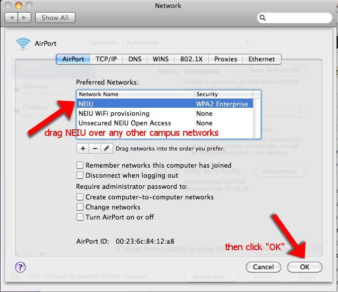29) Drag the NEIU network above any other