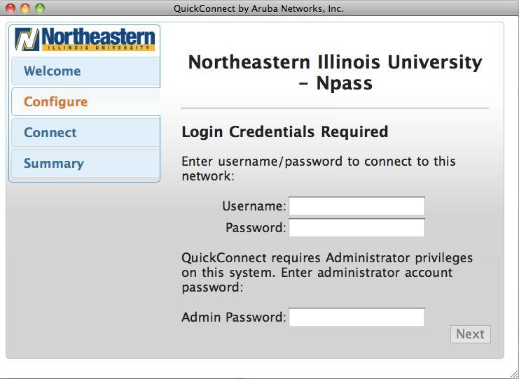 5) Enter your NEIU username and password.