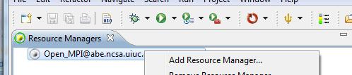 Starting the Resource Manager Right click on new resource