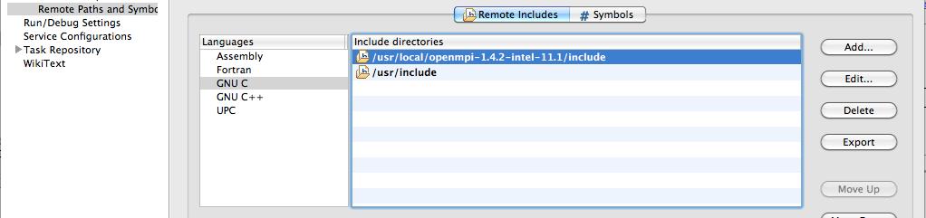 Remote Paths and Symbols In Project Properties, Expand Remote Development Select Remote Paths