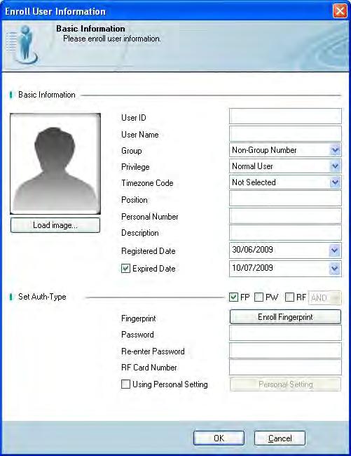 Basic Information User ID Enter a unique user ID. ID length can be changed according to server and terminal settings.
