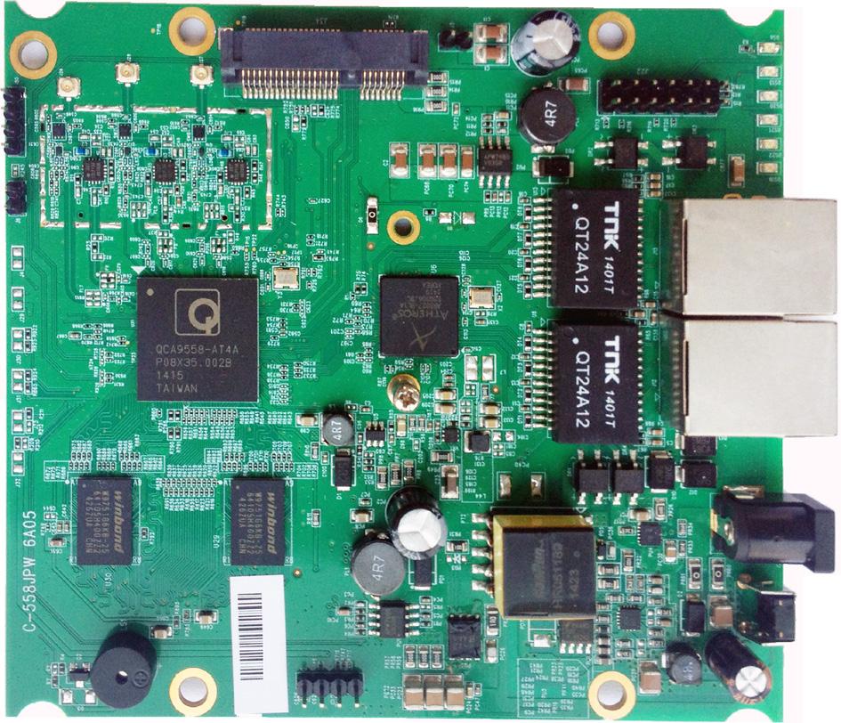 Multi-function QCA9558 Embedded Board with on-board Wireless 700MHz CPU / 2x GE Port / 1 x Mini PCI-e / Designed for 3x3 802.