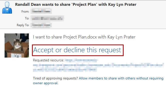 Managing Pending Access Requests via Email Notification Other users can share your files with other people.
