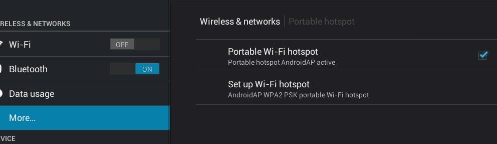 And then create hotspot.