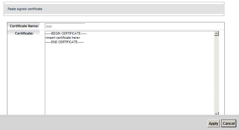 Local Certificates screen click the certificate request s Load Signed icon to import the signed certificate into the