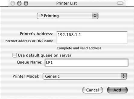 Chapter 4 Tutorials 8 In the Printer s Address field, type the IP address of your Device.