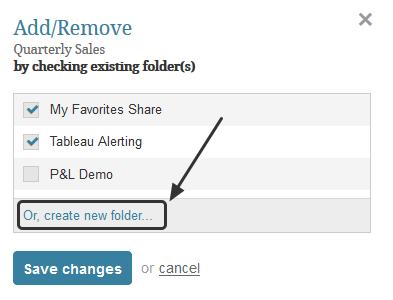 Select or clear check boxes to add or remove the Chart from the corresponding Favorite folder(s).