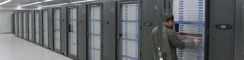 Each compute cabinet is composed of four frames, with each frame containing eight blades, plus