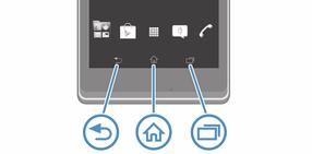 Getting to know your device Using the keys Back Go back to the previous screen Close the on-screen keypad, a dialog box, an options menu, or the Notification panel Home Go to the Home screen Task Tap
