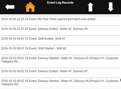 Viewing the Event log - scrolling through records in oldest-to-newest order. 8.5.