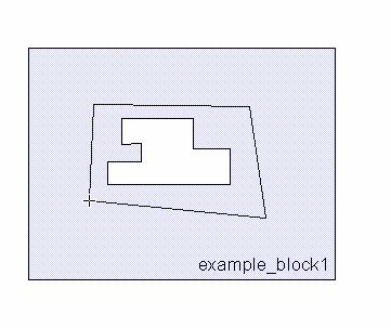 4. Digitize around the area that you want filled. Double-click the mouse to end digitizing. 5. When you finish digitizing the block becomes whole and is selected.