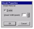 174 Chapter 9 Streak Removal Selecting Streak Removal on the Image Processing submenu will bring up the window shown below.
