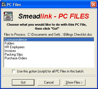 18 Chapter 1 PC Files Module The PC Files module allows you to index electronic documents of any format in Smeadlink.