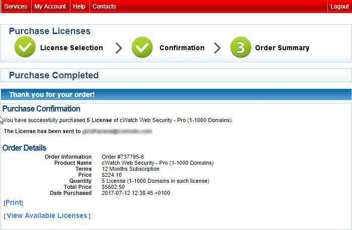 Check your order and click 'Confirm and Submit Order' Click 'Cancel' and restart the process, to change the