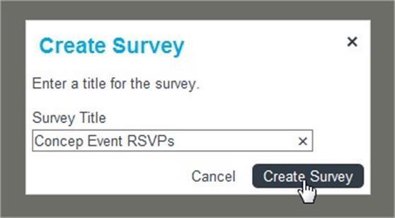 REGISTRATION FORM To create your registration form you will need to click into the Surveys section of Concep Send using the navigation tab along the top of your Send home screen.