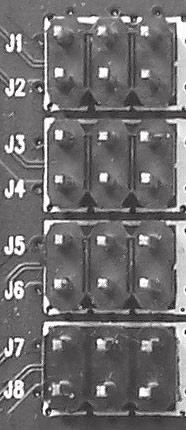 P2 P3 P1 J1- J8 Jumper Block Default Jumper Setting Enabled port B: Jumper P1 & P2 on blocks J1, J2, J3 and J4. Port D is inactive.
