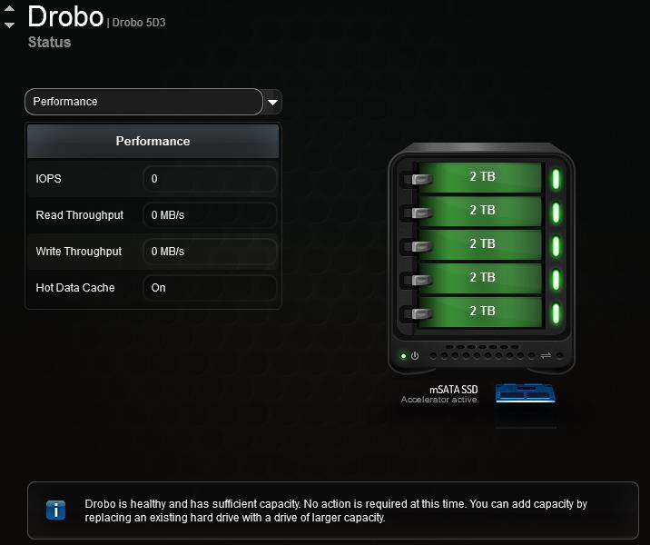 8.9 Getting Diagnostics on Your Drobo 5D3 You can view and print an encrypted diagnostic file about your Drobo 5D3. 1.