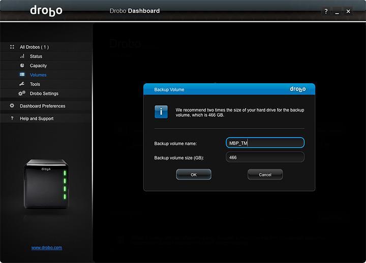 6. Click the OK button. 7. When you see the "Confirm Restart" dialog, take a moment to stop any activity on the Drobo 5D3, because it must restart. When you are ready, click Yes to continue. 8.
