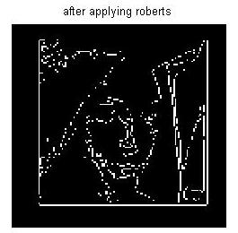 Edge detection with proposed method Figure 5(d).Edge detection using the Roberts operator IV. CONCLUSION In this paper, a novel ANFIS based edge detection approach is described.