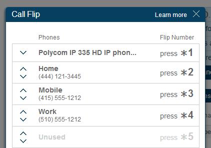 RingCentral Office@Hand from AT&T Start-up Guide for Users Settings > My Inbound Call Flip Office@Hand Call Flip lets you transfer live conversations from one device to another quickly and easily.