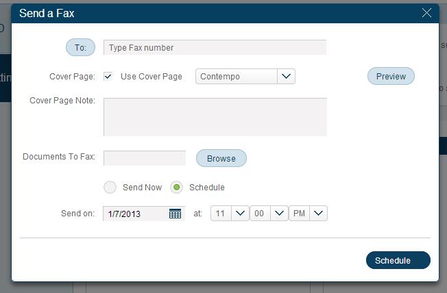 RingCentral Office@Hand from AT&T Start-up Guide for Users Settings > My Outbound Omitting the Cover Sheet When Email Subject is Blank The fax cover page uses the addressee, sender, and fax number of