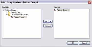 NetEVS 3.1 User Manual Management Client: System Administration Tip: Alternatively, drag and drop failover servers between the 2 boxes. When ready, click OK.